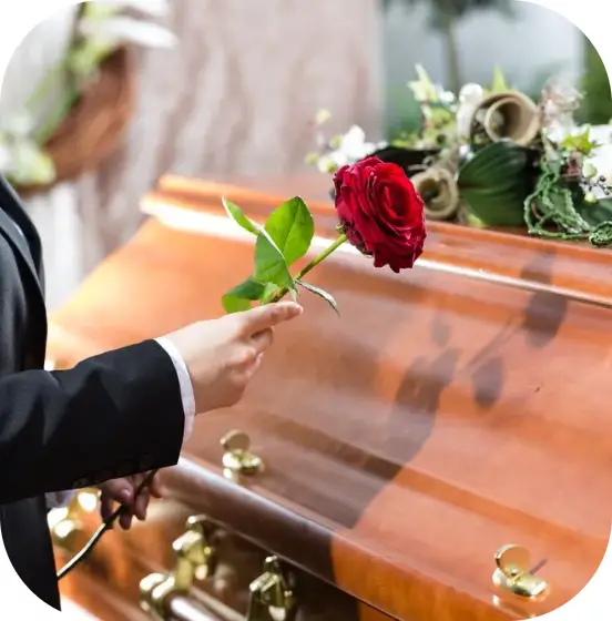 Flowers on a coffin